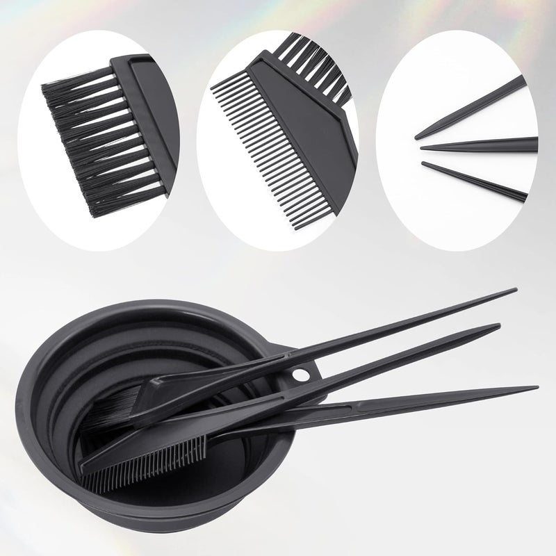 Quacc Hair Coloring Dyeing Kit, 4 PCS Hair Dye Brushes Tools Color Mixing Bowl and Brush for DIY Home Salon (Black) - Image 2