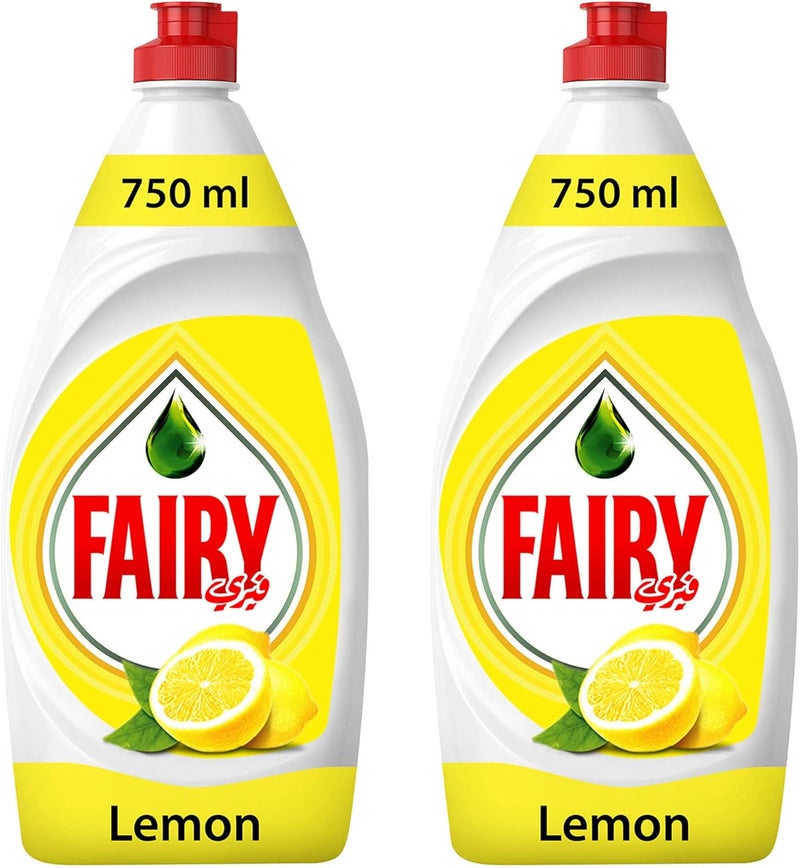 Lemon Dishwashing Liquid Soap, 2 x 750 ml - Image 1