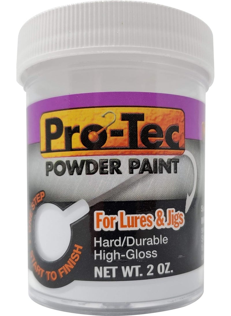 Pro-Tec Pro-Tec Powder Paint 2oz – Powder Coating Paint for Jig Heads, Lures, and Tackle – High-Gloss, Easy-to-Use Fishing Lure Paint - White - Image 3