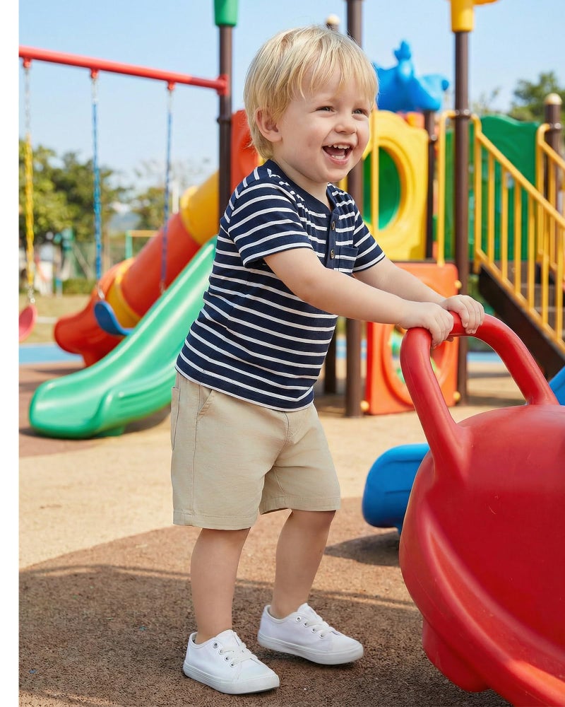 Jecson Baby Boy Summer Clothes Boys Henley Shirt 3-Pack Cotton Stretch Tops Lightweight Summer T Shirts - Image 3