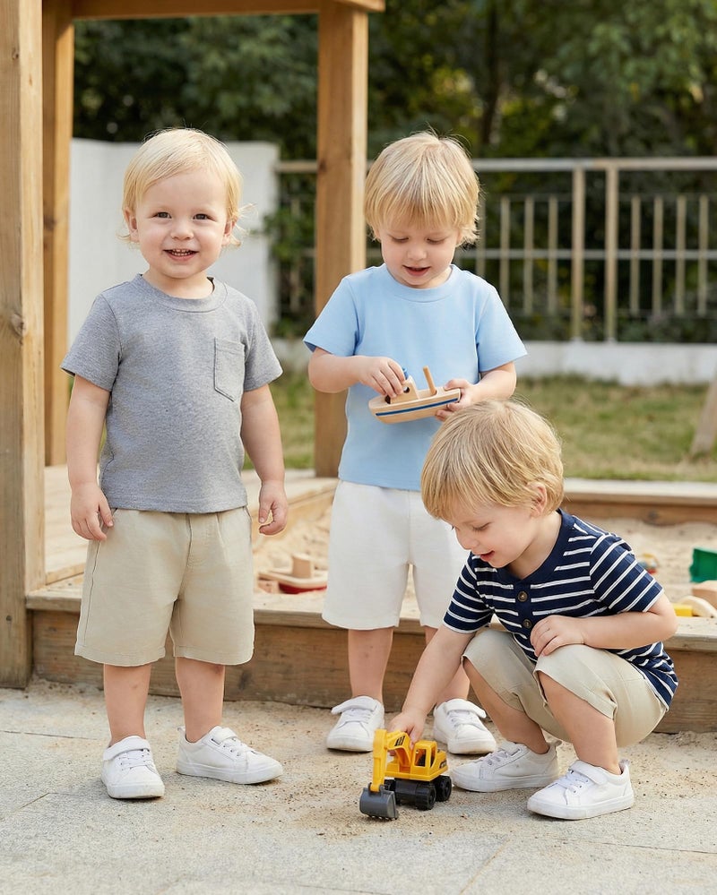 Jecson Baby Boy Summer Clothes Boys Henley Shirt 3-Pack Cotton Stretch Tops Lightweight Summer T Shirts - Image 5