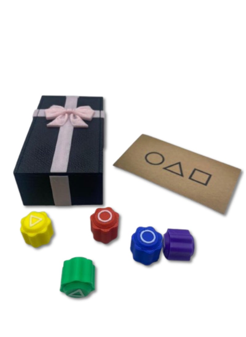 3D Brothers - Gonggi Board Game With Eliminated Organizer Box and Invitation Card : Squid Game Season 2 Edition Korean Game 5Pcs  Jack Stone Pebbles Squid Game Edition Gong-Gi - Image 1