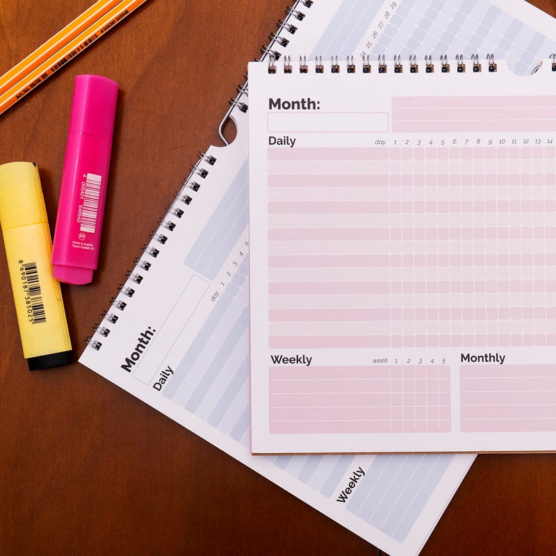 HADIGU Habit Tracker Calendar, (Undated 12 Month) with Spiral Bound and Hanger, A4 size (8.3"x11.7"), Habit Tracker Journal for Daily Weekly and Monthly Habit Tracking. - Image 4