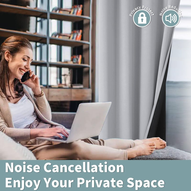 BGment 100% Blackout Curtains for Bedroom with Black Liner  Thermal Insulated Thick Double Layers Total Light Blocking Grommet Window Curtains 84 Inch Length 2 Panels Set (42 x 84 Inch  Light Grey) - Image 5