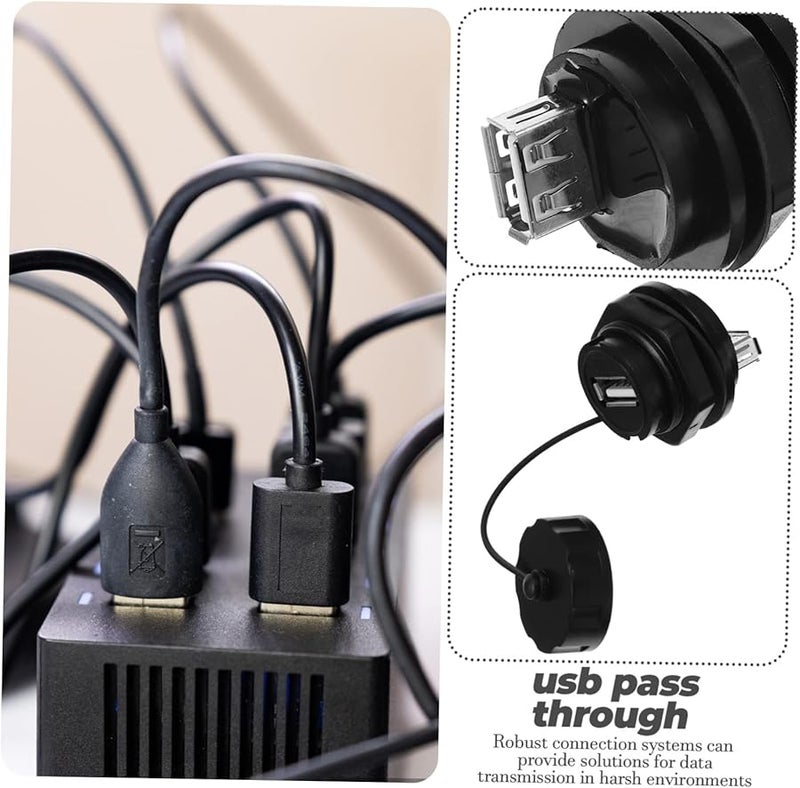 Dual USB Female Port Pass Through Adapter For Motorcycle Yacht Data Transmission - Image 4