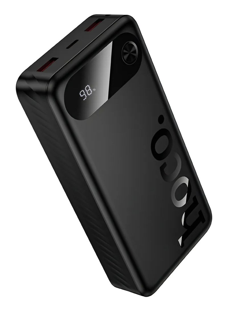 هوكو باور بانك 20000 مللي أمبير/ساعة J154A Victorious شاحن سريع محمول 22.5 واط QC + 20 واط PD، منفذ USB مزدوج + USB-C، أسود - Image 1