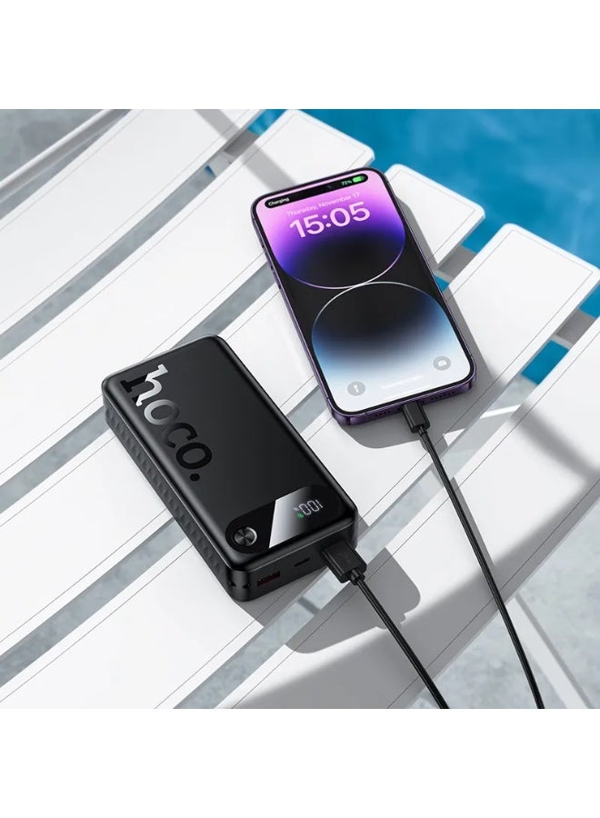 هوكو باور بانك 20000 مللي أمبير/ساعة J154A Victorious شاحن سريع محمول 22.5 واط QC + 20 واط PD، منفذ USB مزدوج + USB-C، أسود - Image 4
