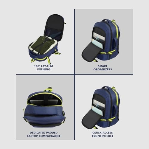 Aeropostale Laptop Backpack Ohio - Navy | Bag for Travel | Versatile 3-Compartment Laptop Backpack with 360-Degree Opening | Trolley Strap, and Hidden Security Pocket - Image 4