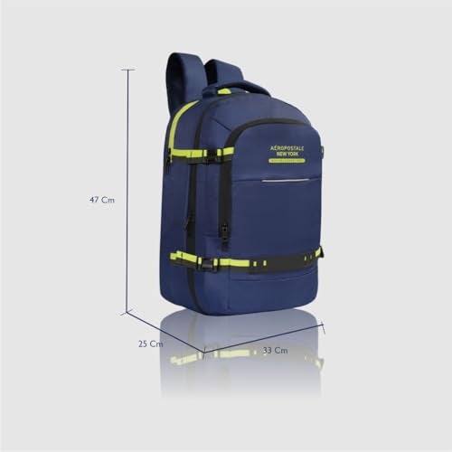 Aeropostale Laptop Backpack Ohio - Navy | Bag for Travel | Versatile 3-Compartment Laptop Backpack with 360-Degree Opening | Trolley Strap, and Hidden Security Pocket - Image 2