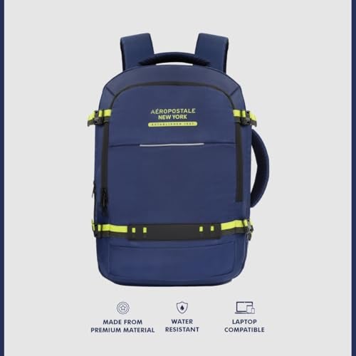 Aeropostale Laptop Backpack Ohio - Navy | Bag for Travel | Versatile 3-Compartment Laptop Backpack with 360-Degree Opening | Trolley Strap, and Hidden Security Pocket - Image 3