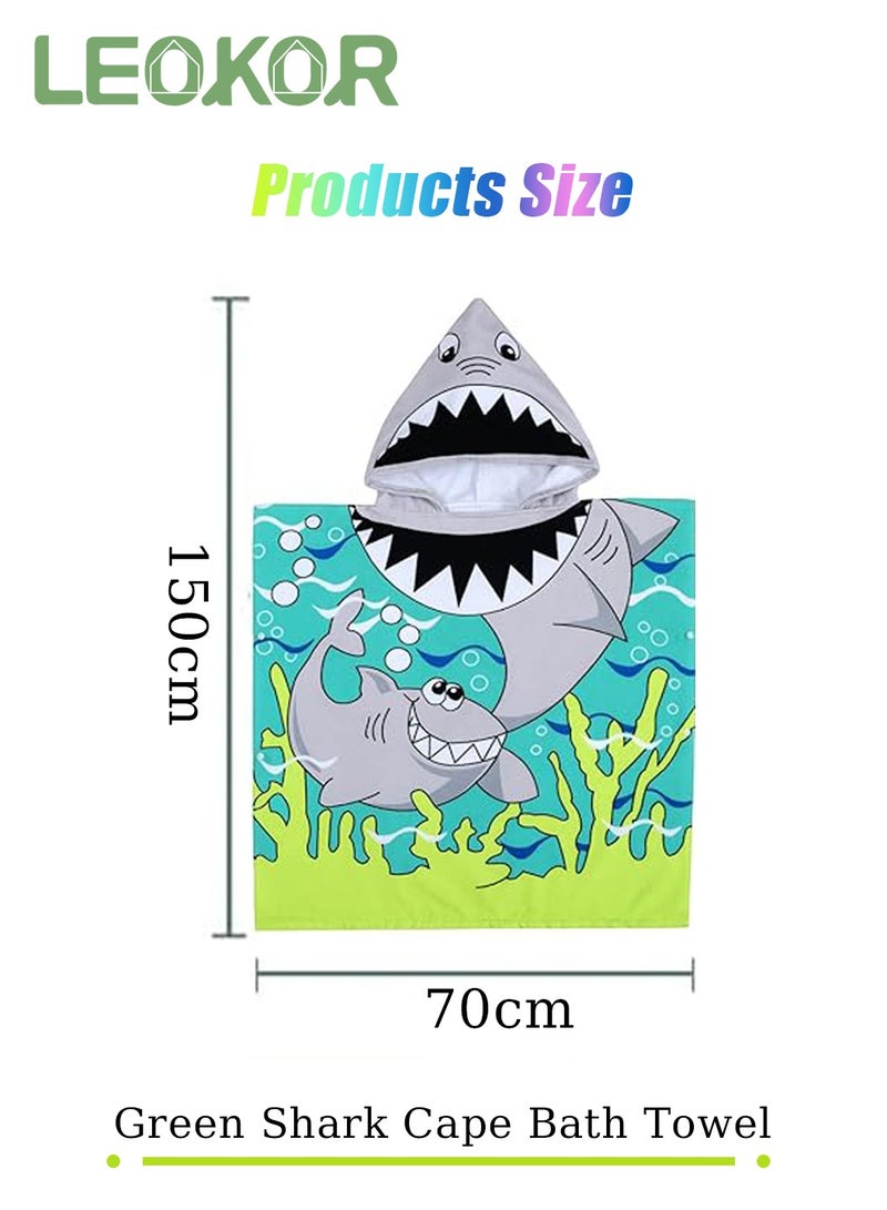 LEOKOR منشفة حمام للأطفال من سن 4 إلى 9 سنوات، منشفة حمام من الألياف الدقيقة، رداء حمام فائق النعومة، أغطية حمام سباحة للأطفال على الشاطئ مع حقيبة محمولة 70*150 سم - Image 5