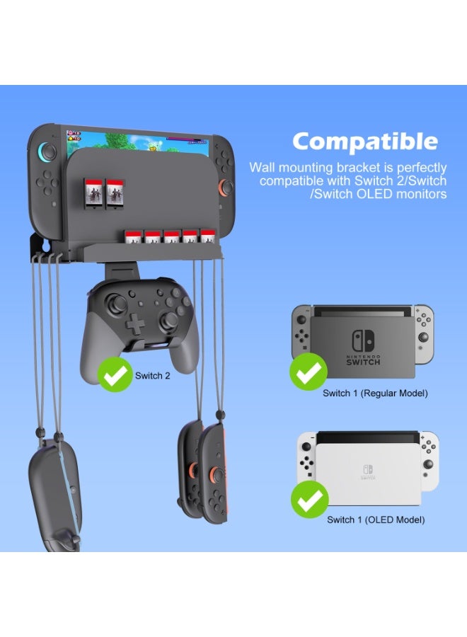 General Switch2\Switch\Oled universal wall-mounted hardware bracket with game card slot, support Pro handle  - Image 2