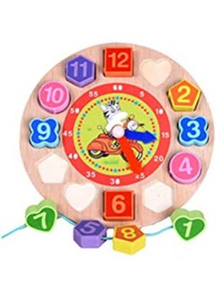 Generic Wooden Teaching Time Clock Toys Shape Sorting Games Learning Number Tools Lacing Beads Education Puzzle Toy 