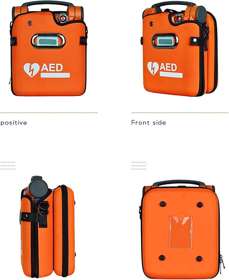 AED Defibrillator Bag, Portable AED Storage Bag Emergency Instrument Container with Adjustable Shoulder Straps and Reflective Strips, Eye-catching Color, Suitable for AED120G5 - Image 4