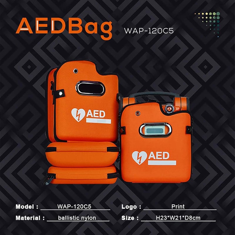 AED Defibrillator Bag, Portable AED Storage Bag Emergency Instrument Container with Adjustable Shoulder Straps and Reflective Strips, Eye-catching Color, Suitable for AED120G5 - Image 5