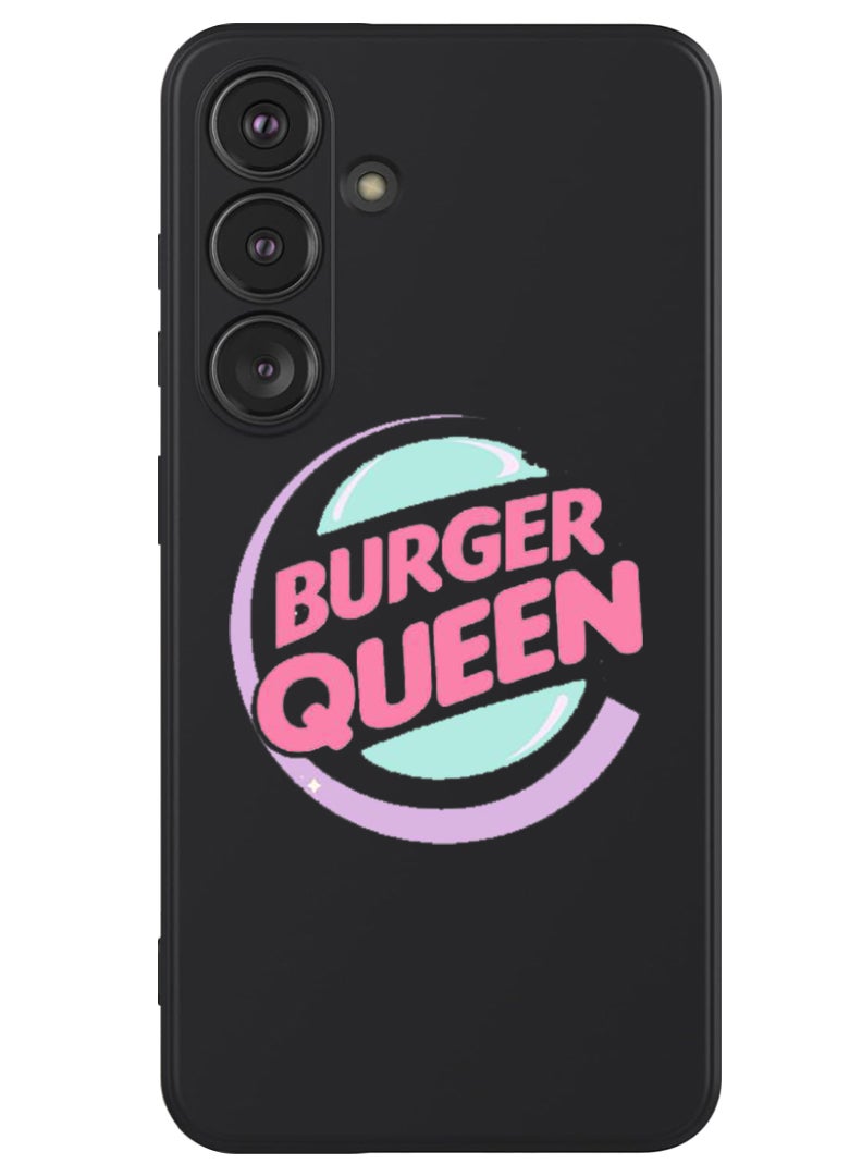 Theodor Protective Slim Fit Case Liquid Silicone Cover with Full Body Protection Anti-Scratch Shockproof Case For Samsung Galaxy S24 (Black) - Burger queen - Image 1