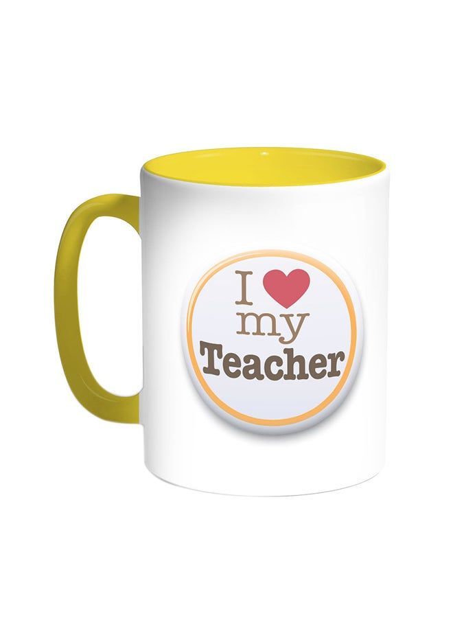RKN I Love My Teacher Printed Coffee Mug Yellow - Image 2