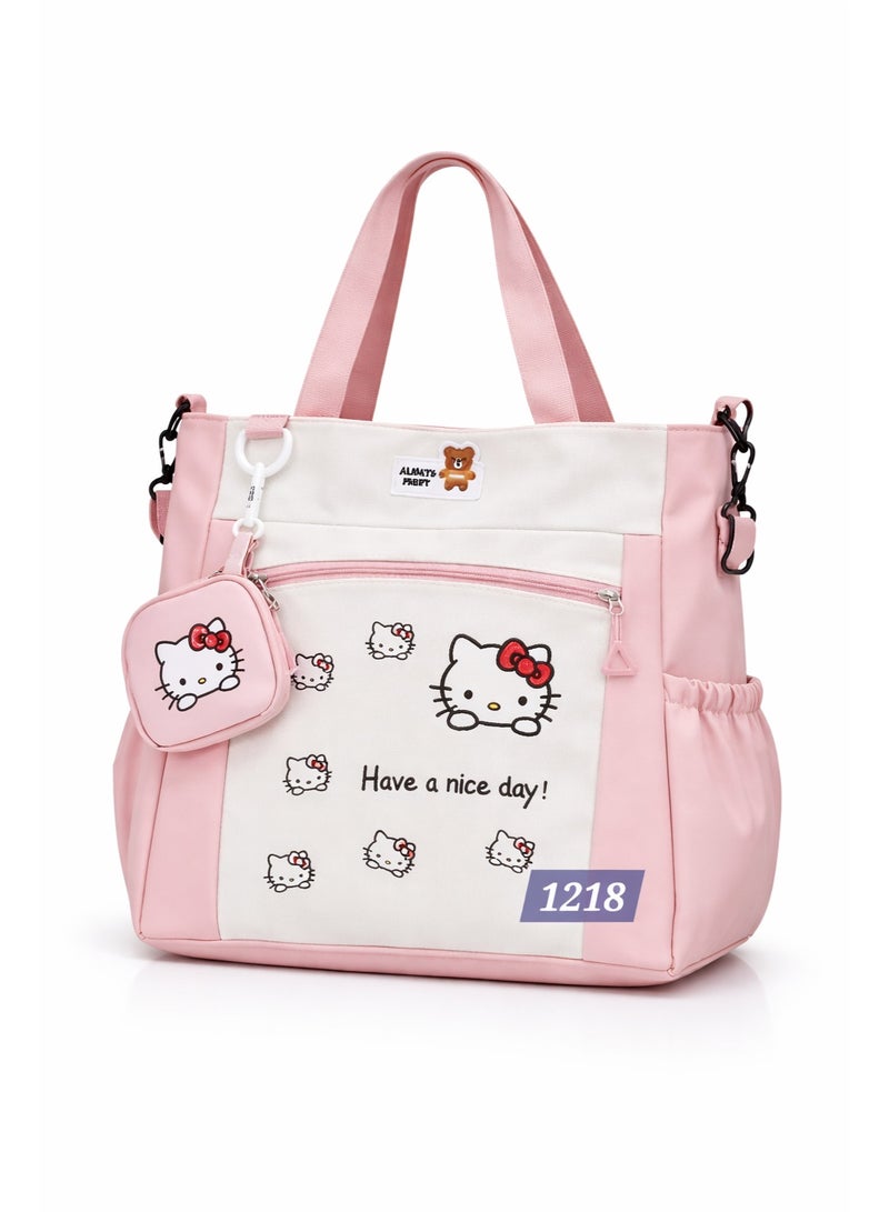 Ladies Shoulder Tote Bag with Adjustable Strap & Cute Print Design – Spacious Casual Handbag for Daily Use, Travel & Shopping - Image 4