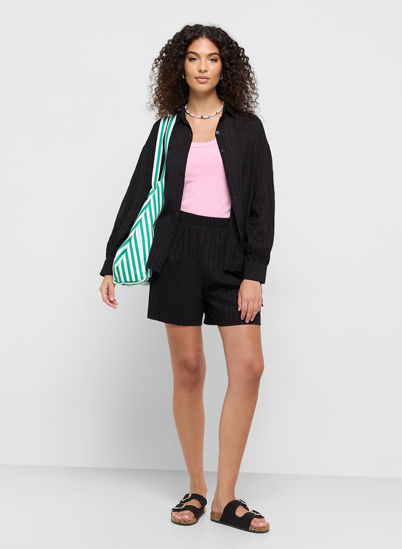 Ginger Stripe Button Down Shirt & Short Co-Ord Set  - Image 5