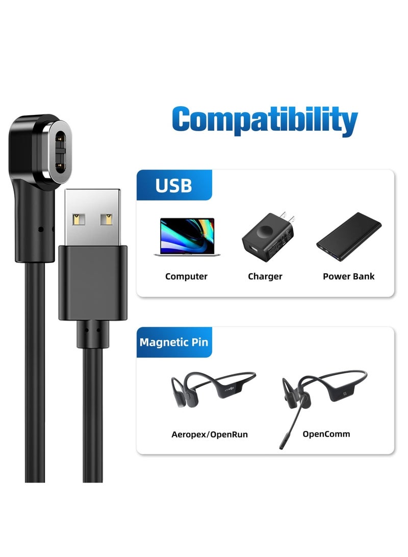 Zikra 6ft USB Cable for Shokz OpenRun, USB Fast Charger Cord，AfterShokz Aeropex, OpenRun Mini, OpenComm, OpenRun Pro Bone Conduction Open-Ear Endurance Headphone USB Fast Charger Cord (Twin Pack) - Image 5