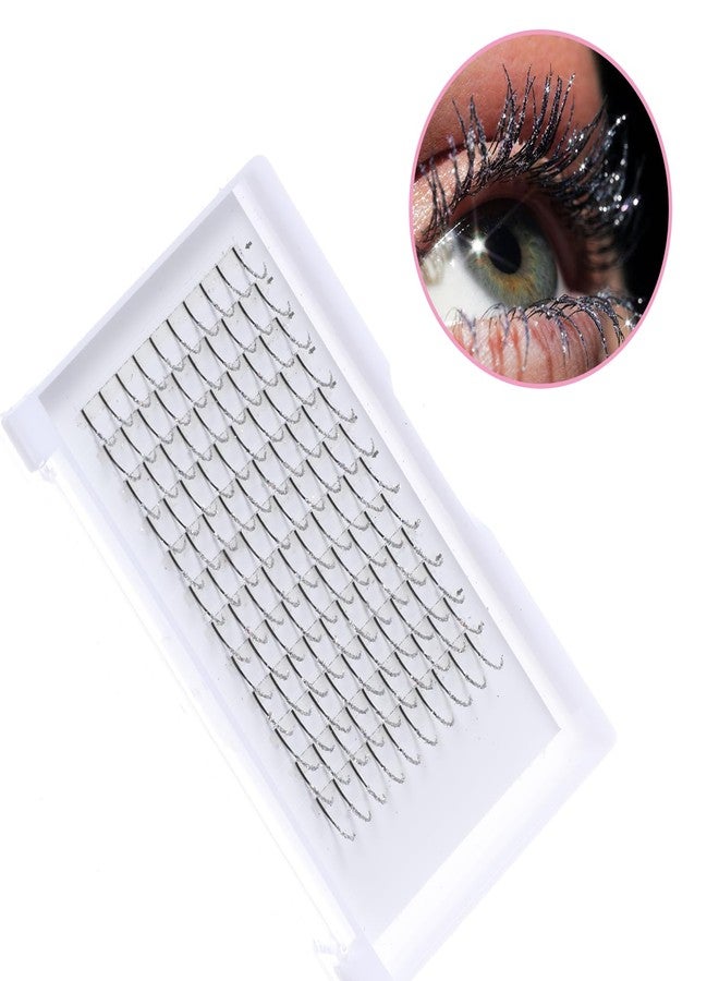 COMNICO Glitter Lash Extensions, 120 Pcs 12 Colored Wide Individual Lashes Cluster DIY Eyelash Extensions Single Eye Lash Professional Supplies for Personal Makeup (Laser Silver) - Image 4