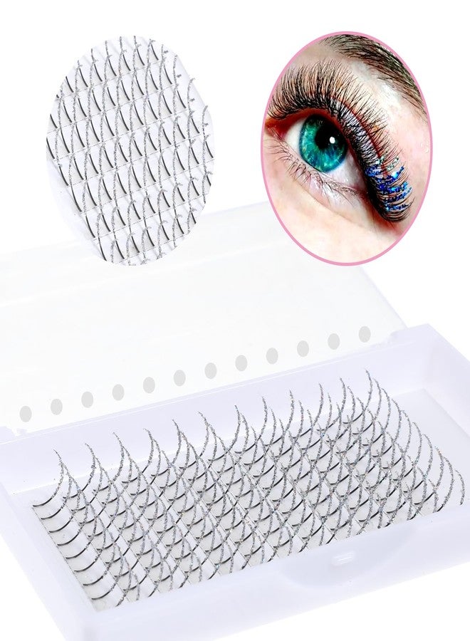 COMNICO Glitter Lash Extensions, 120 Pcs 12 Colored Wide Individual Lashes Cluster DIY Eyelash Extensions Single Eye Lash Professional Supplies for Personal Makeup (Laser Silver) - Image 3