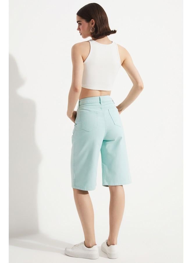 June Bermuda Denim Short Mint
