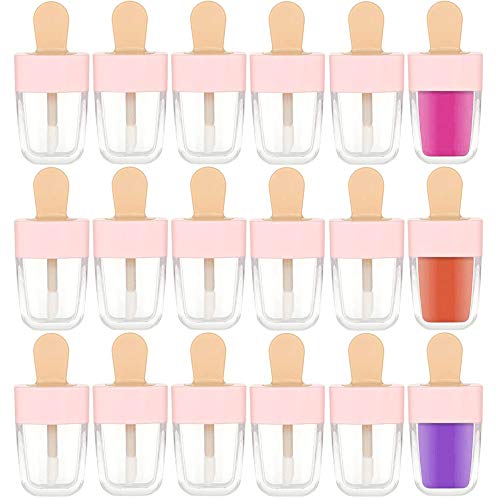RONRONS 30 Pack 8ml (0.27oz) Cute Ice Cream Shaped Lip Gloss Tubes with Applicator Wands, Refillable Empty Lip Gloss Containers for DIY Lip Gloss, Bulk Wholesale for Small Business - Image 1