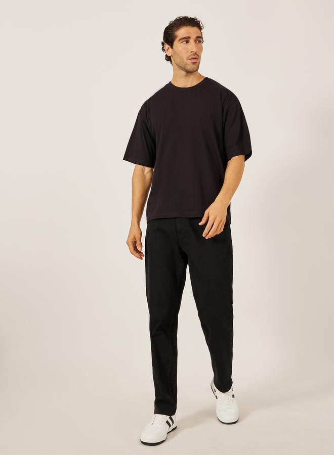 Styli Back Slogan Print Jersey Oversized T-Shirt  - Image 2