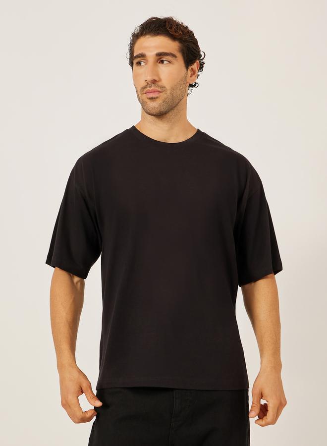 Styli Back Slogan Print Jersey Oversized T-Shirt  - Image 3