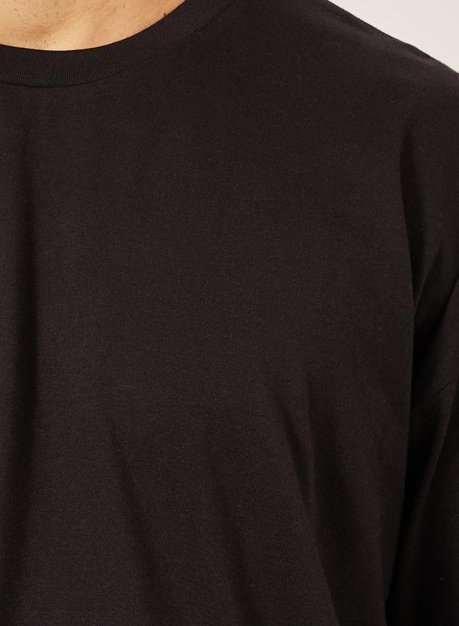 Styli Back Slogan Print Jersey Oversized T-Shirt  - Image 4