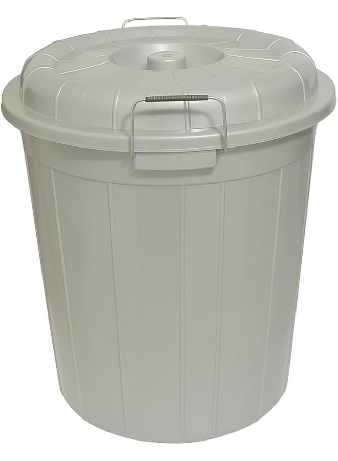 Plastic Storage Drum Bucket with Lid 50L Large Capacity Food Grade Heavy-Duty Container with Metal Handles Multipurpose Bucket for Water, Grains, Laundry,... - Image 3