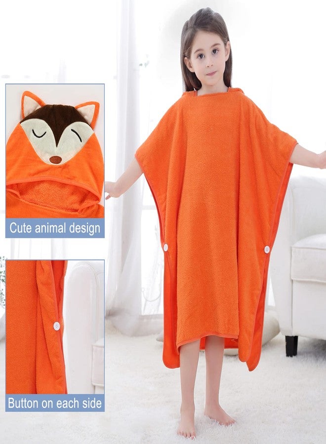 MICHLEY Hooded Baby Towel Unisex Beach Bath Poncho, Soft Cotton Animal Kids Bathrobe for 2-6 Years, 27.5"X 27.5"(Fox) - Image 5