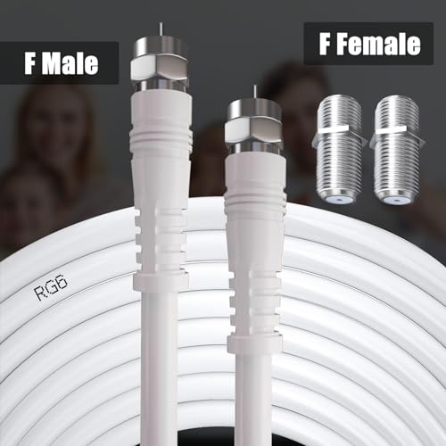 TUOLNK RG6 TV Antenna Cable, Low Loss Type F Male to F Male High-Speed RG6 Coaxial Cable with F Type Female Gender Changers Connector 75 Ohm, for Cable Box, TV, Satellite, Digital Router 3.3FT(1M) - Image 5