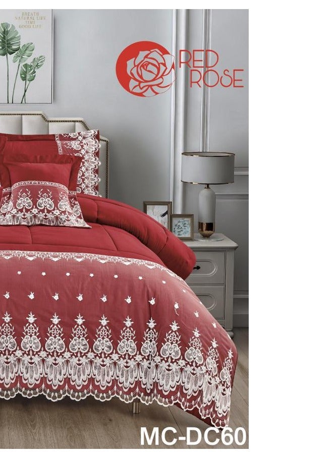 Red Rose 6-PIECE Dantel Comforter Set Microfiber King Size 240x260 cm - Image 3