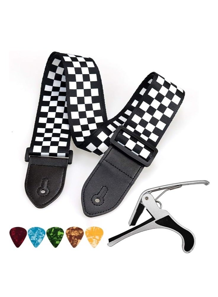 Generic Adjustable Leather Guitar Strap for Electric Guitars - Image 1
