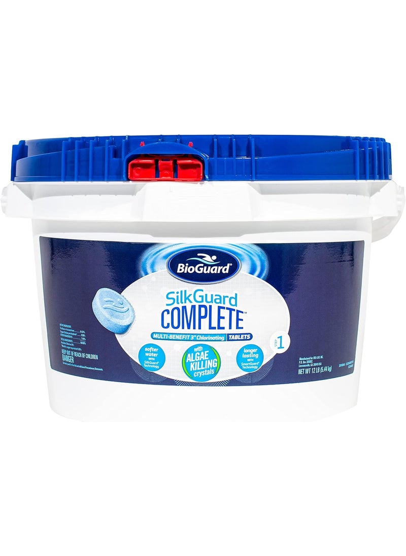 bioguard BioGuard SilkGuard Complete 3 Chlorinating Tablets 12 lb Chlorine Tablets for Sanitizing Swimming Pools  - Image 1
