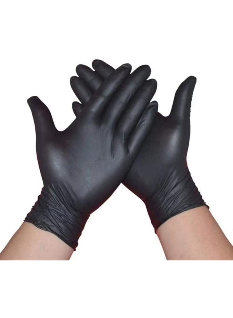 فينيل قفازات فينيل لون اسود بدون بودرة 70 قطعة - Image 1