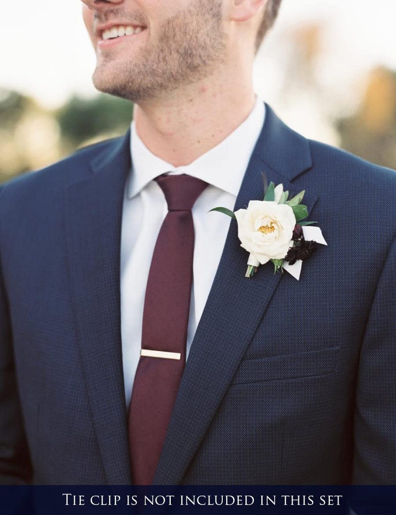 ZENXUS Skinny Neckties Solid Matte Color Slim Neck Tie 2(1/2)" 4-Colors TC040E,Narrow,(4 Pack) - Image 3