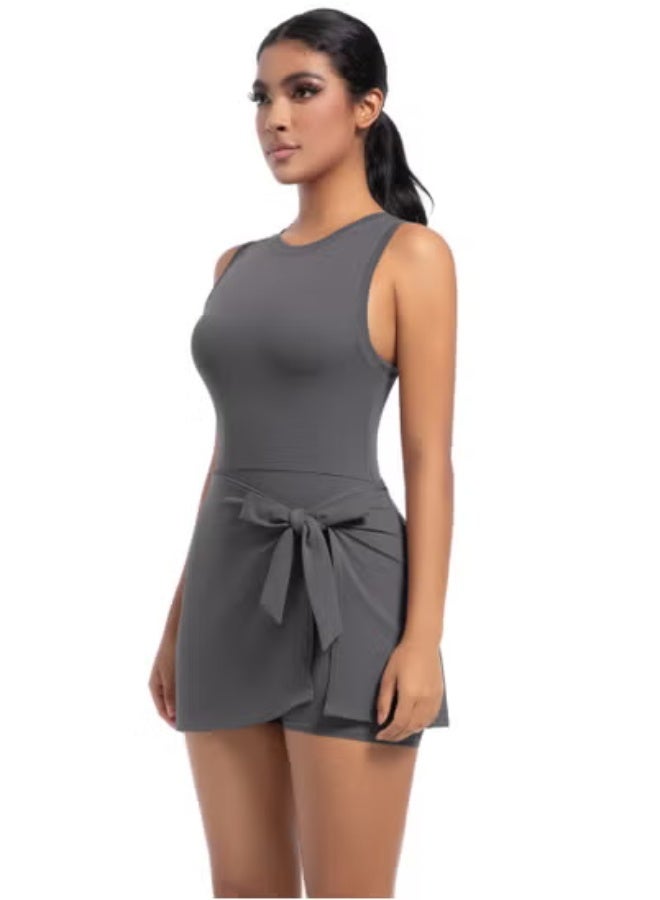 RedMapleTEK Tennis Skirt Yoga Wear Tank Top All-in-One Fitness Wear Golf Dress  - Image 1