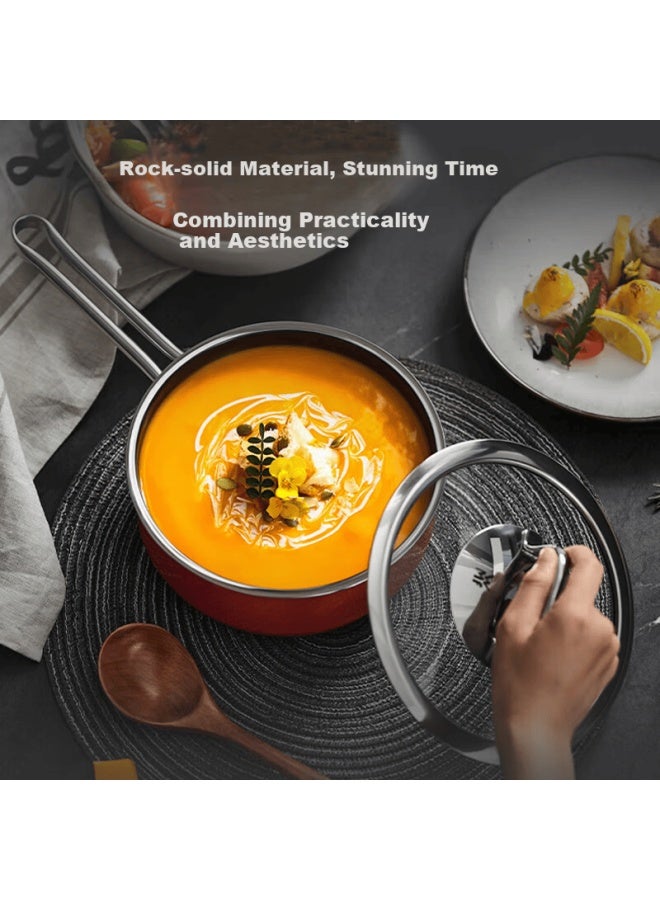 Wmf Fortune German Imported 16cm Milk Pot Multi-purpose Cooking Pot For Baby Food, Noodles, Soup, Compatible With Gas And Electric Stoves, Red - Image 2