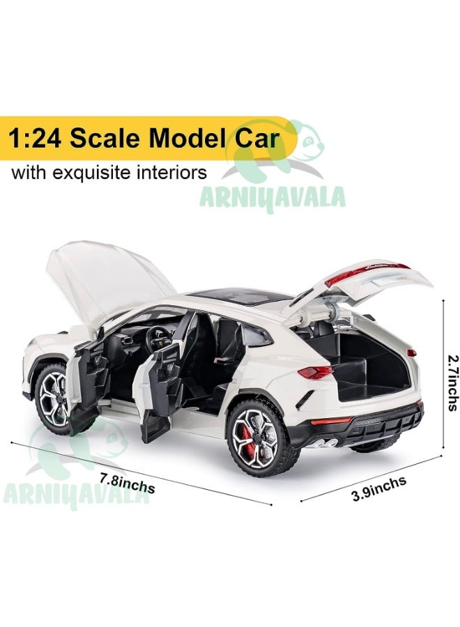 حديقة الألعاب محاكاة سيارة لامبورغيني أوروس بمقياس 1:24، سيارة مصبوبة قابلة للسحب للخلف، أبواب مفتوحة، إضاءة وصوت - Image 5