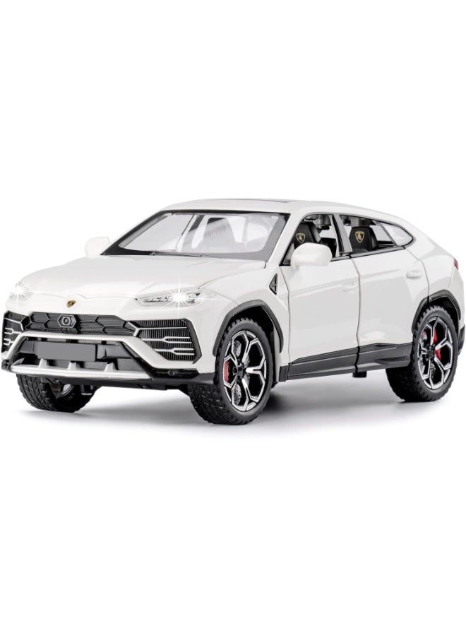 حديقة الألعاب محاكاة سيارة لامبورغيني أوروس بمقياس 1:24، سيارة مصبوبة قابلة للسحب للخلف، أبواب مفتوحة، إضاءة وصوت - Image 1