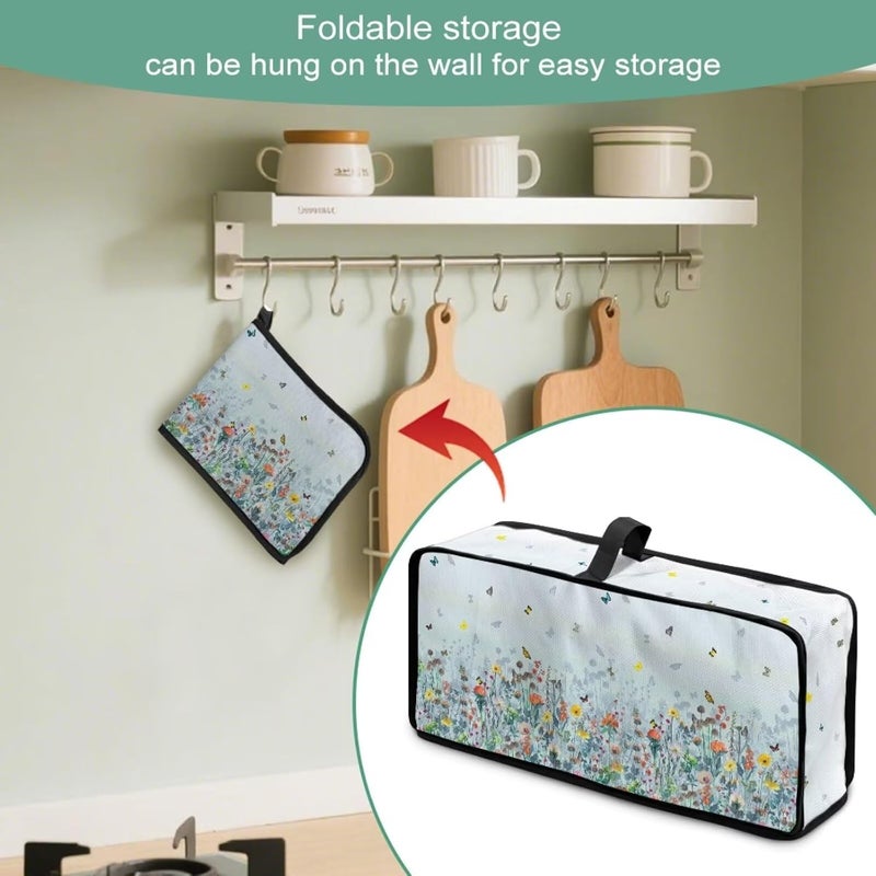 ZDCUSTOM Colorful Flowers Long Slot Toaster Cover Fits for Most Standard 2 Slice Slim Toasters, Keep Kitchen Small Appliance Clean From Dust and Fingerprint - Image 5
