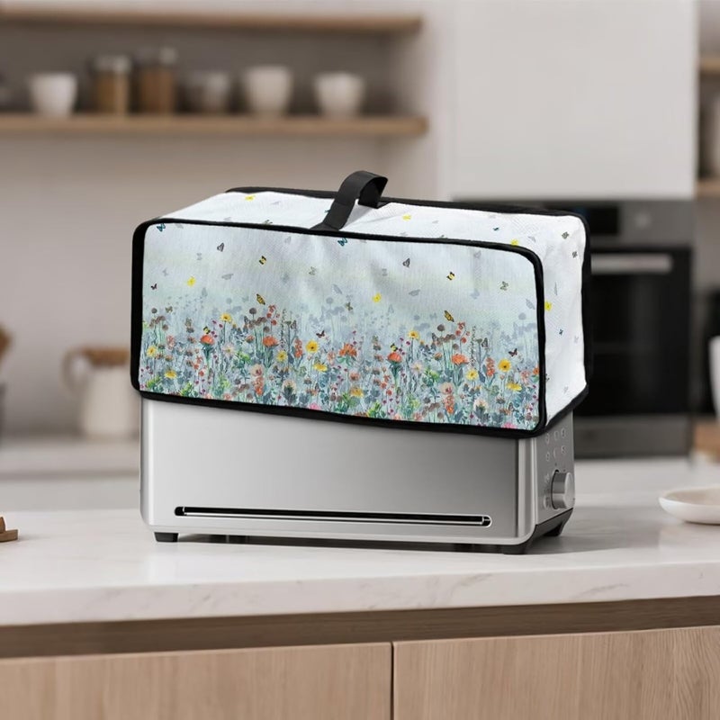 ZDCUSTOM Colorful Flowers Long Slot Toaster Cover Fits for Most Standard 2 Slice Slim Toasters, Keep Kitchen Small Appliance Clean From Dust and Fingerprint - Image 2
