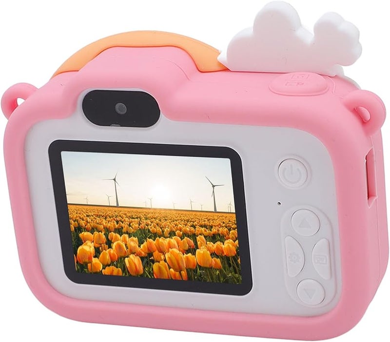 Pink Dual Lens 1080P Digital Camera Auto Focus Compact Shockproof Silicone Design - Image 3