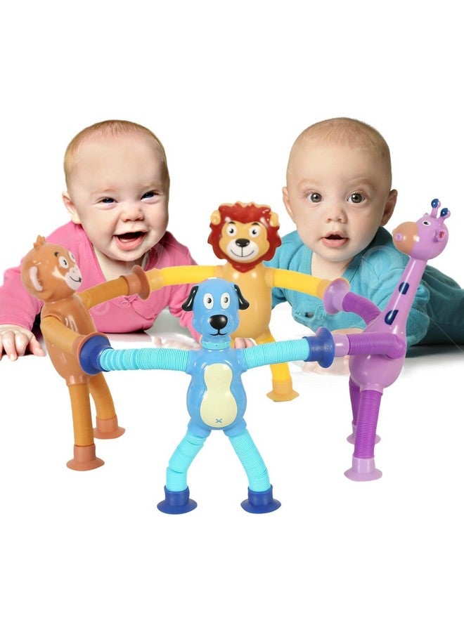 Amitasha 3 Pcs Telescopic Suction Cup Giraffe Toy Shape Changing Pop Fidget Tubes Sensory Toys for Girls Boys - Image 2