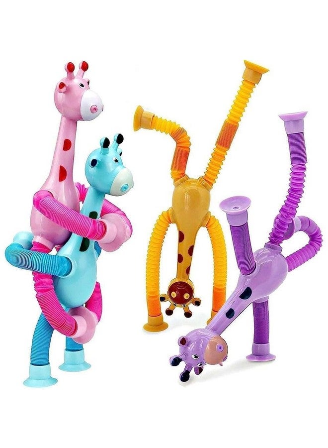 Amitasha 3 Pcs Telescopic Suction Cup Giraffe Toy Shape Changing Pop Fidget Tubes Sensory Toys for Girls Boys - Image 1