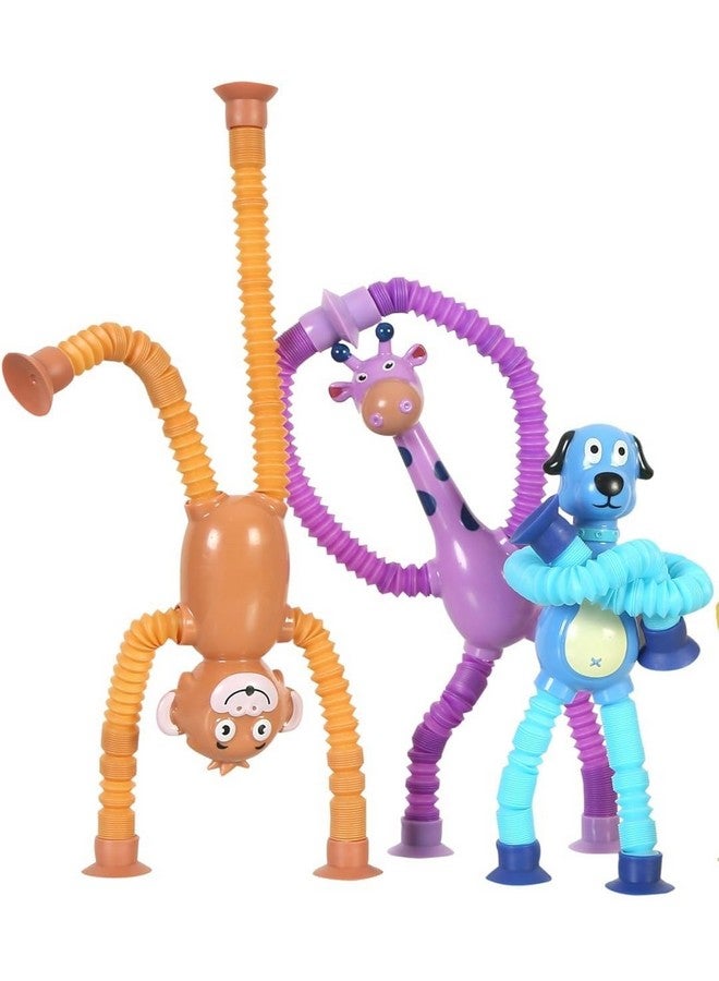 Amitasha 3 Pcs Telescopic Suction Cup Giraffe Toy Shape Changing Pop Fidget Tubes Sensory Toys for Girls Boys - Image 5