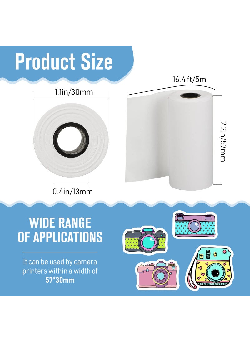 Epakh 12 Rolls Print Camera Paper Refill, 2.2 x 1.1 Inch Instant Camera Refill Print Photo Printer Thermal Paper for Kids(White)  - Image 2